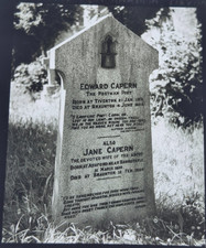 GLASS MAGIC LANTERN SLIDE  -  Edward Caperns Grave Heanton Punchardon Devon