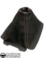 Schwarz Perforiert Leder Schaltknauf für Mazda MX-5 Na Eunos Mk1 89-97 Orange St