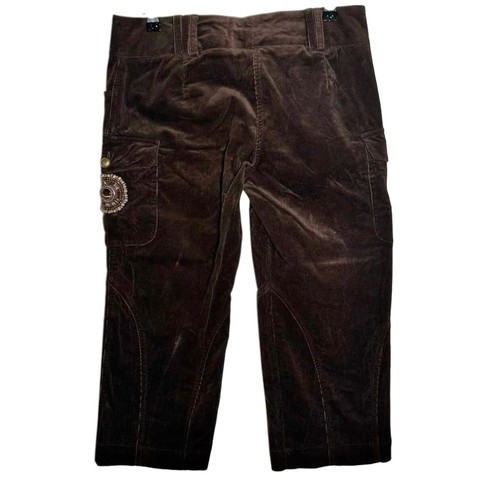 Vintage Y2K Spy Zone Exchange Brown Corduroy Low Rise Capri Cargo Pants Small, Size S, $34.99 - Photo 2