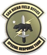 San Diego Field Office SRT California PVC Morale Patch Hook Back Tactical