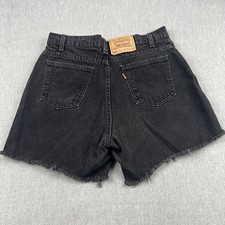 Vintage 90s Levis Orange Tab 560 Loose Fit Cutoff Short Sz 34 Black USA Made