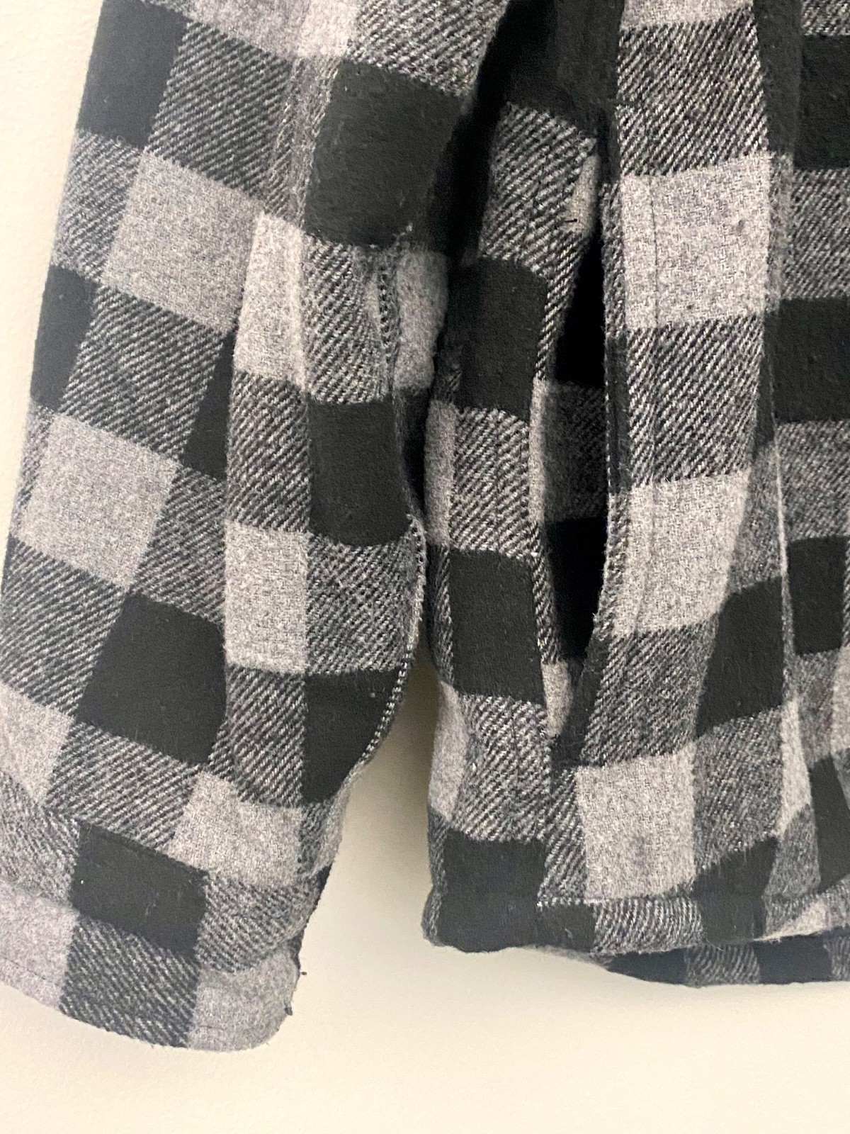 Jachs New York Men’s XL Flannel Overshirt  Shirt-Jacket Hybrid Black Gray Plaid