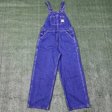 Vintage 2000s Carhartt R07 DST Blue Denim Work Overalls Men's 34x28 Y2K Workwear