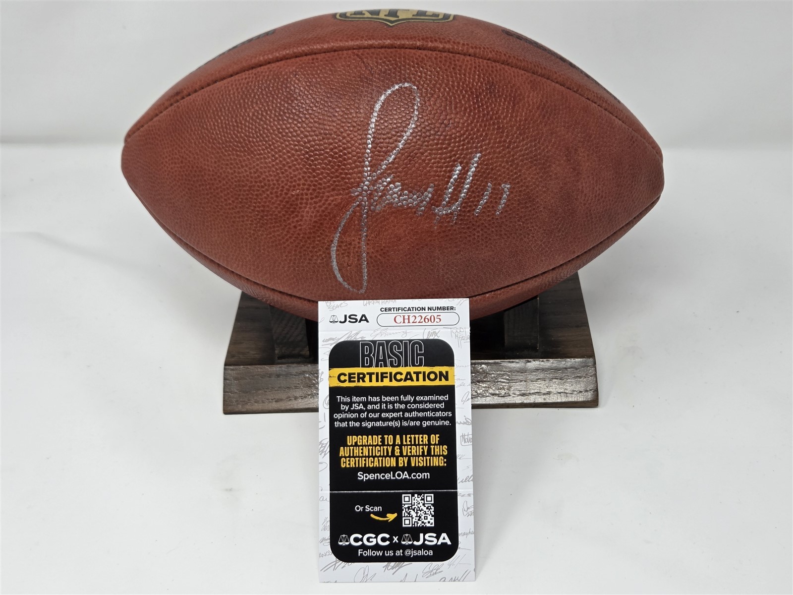 LARRY FITZGERALD signed Wilson football Game Ball DUKE JSA COA CARDINALS 