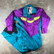 Vintage 90s The North Face purple and blue ski suit
