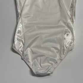 Vtg Vanity Fair Teddy Lingerie Size 34C White Floral Satin Jacquard Bridal Sexy