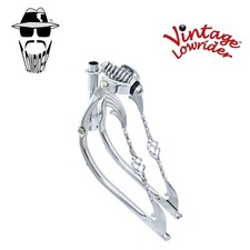 Vintage Lowrider 20" Bent Bike Spring Fork 1" W/Twisted Wing Cage Bars Chrome