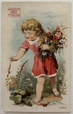 Victorian Trade Card James Pyle’s Pearline Washing Compound Little Girl