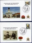 Birth Centenary Jan Pawel II St. Pope John Paul II Set 4 Covers Canada Poland
