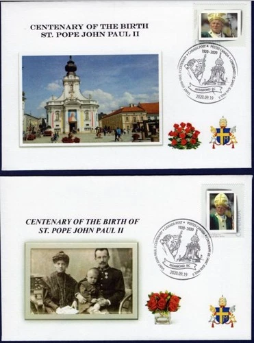 Birth Centenary Jan Pawel II St. Pope John Paul II Set 4 Covers Canada Poland