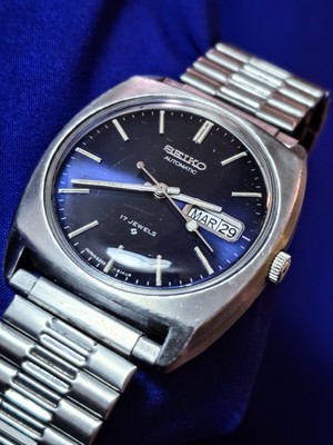 Seiko Vintage Automatic Day Date Midnight Blue Dial Men's Watch