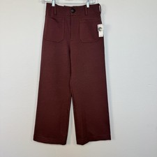 Maeve The Colette Pants Womens 29 Cocoa Plum High Rise Wide Leg Cropped Stretch