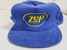 Zep Blue Corduroy Snapback Cap with Embroidered Logo Vintage 90s