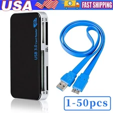 USB 3.0 Memory Card Reader Adapter 5GBPS Fit CF/TF/SD/Micro SD/XD/M2/MS Card LOT