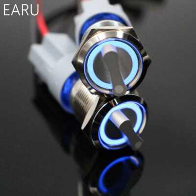 19mm Waterproof Stainless Steel DPDT illuminated metal selector switch 