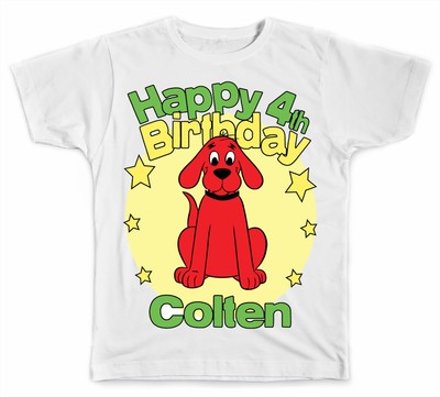 New Personalized Custom Clifford The Big Red Dog T Shirt Add Name Age Birthday