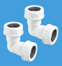 2 x 21.5mm Pipe Elbow Compression No Glue Needed Overflow Condense Pipe Bend