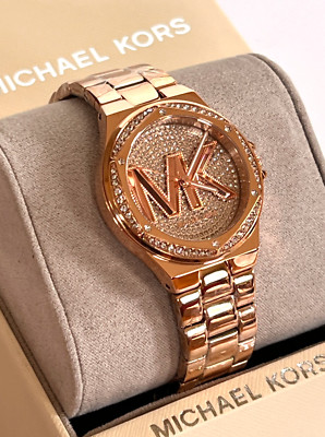 MICHAEL KORS MK7230 Lennox Rose Gold-Tone Ladies Watch BNWT Gift Box $295