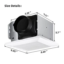 Bathroom Fan 110CFM Ceiling Mount Exhaust Ventilation Fan Large Airflow Capacity