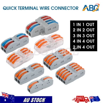 10/50 Lever Nut Electrical Wire Cable Connector Conductor Block Clamp Terminal - image 1 of 4