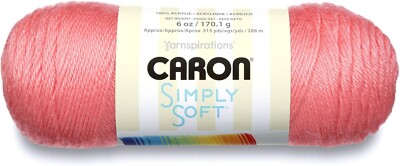 Caron Simply Soft Collection Yarn, 6oz, Gauge 4 Medium Worsted, Strawberry