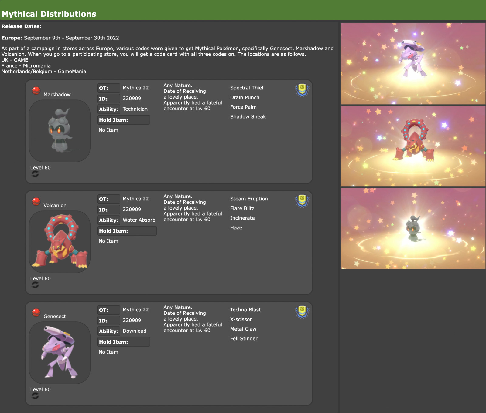 Receive Genesect, Volcanion, and Marshadow in Your Pokémon Sword or Pokémon  Shield Game