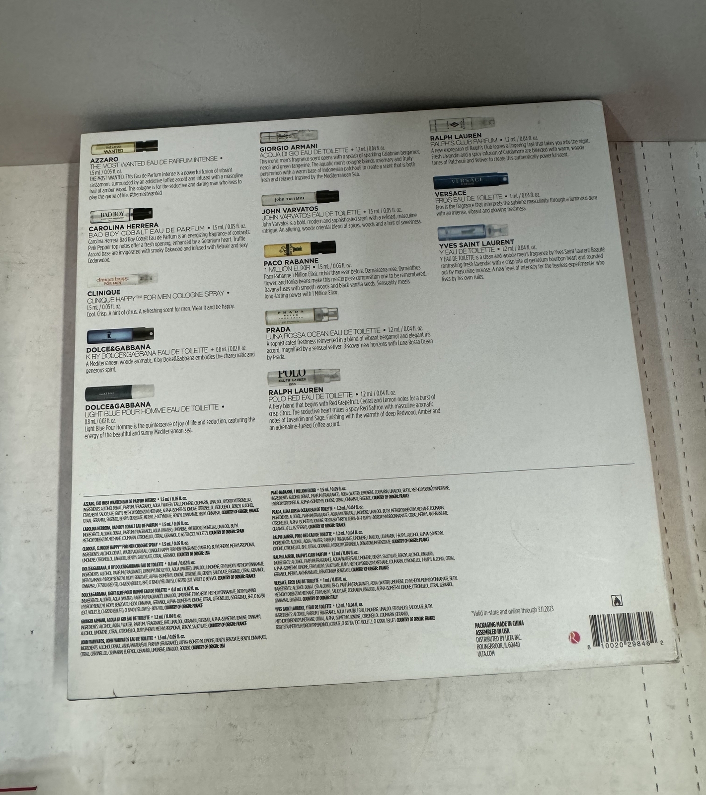 Ulta Beauty Men's Scents Of The Season 13 Piece Sampler Cologne