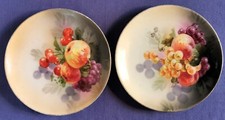 Vintage 2 alte Zierteller Obstteller Sammelteller Germany 10 Obst-Design