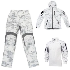 Men's G3 Tactical Coat Jacket Shirt Pants Trousers MCAP Snow Camouflage