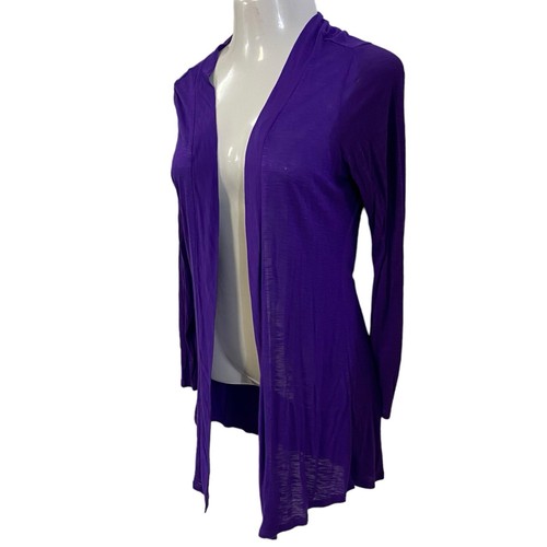GNW Cardigan Sweater Womens Medium Purple Harvest Autumn Fall Office Work Basic - Picture 2 of 9