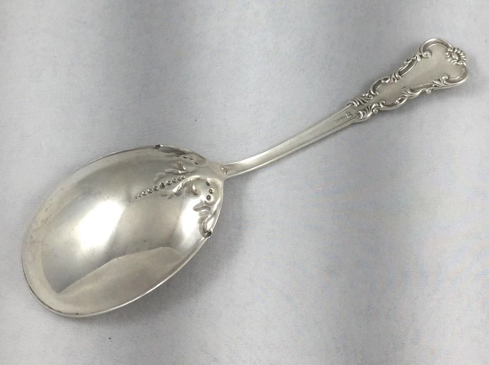 Pretty Frank M. Whiting Sterling Berry Serving Spoon- 7 1/2" - Image 3 of 4