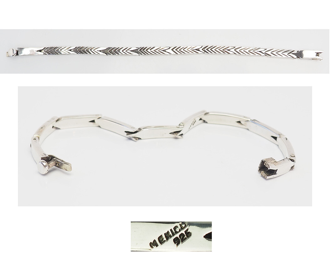 Elegant modernist vintage sterling silver arrow detail