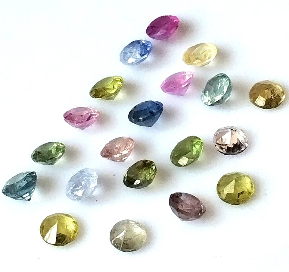 Multi Sapphire Round 4X4 mm Faceted Natural Ceylon Unheated Gemstone 20 Pieces - Image 3 of 4