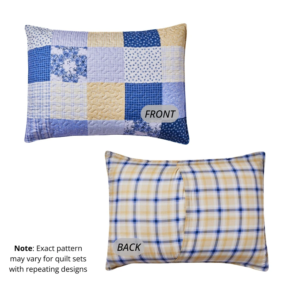 Virah Bella - Garden Walk in Bluebell - Lightweight Reversible Quilt Set - Image 4 of 4