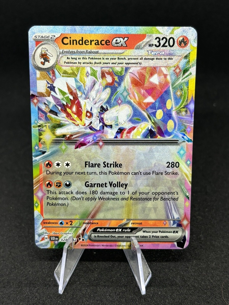 cinderace ex pokemon card value 157/142 Sv07: Stellar Crown Holo for sale online Darkness Garnet Volley This attack does 180 damage to 1 of your opponents Pokmon Cinderace ex #18 Prices |