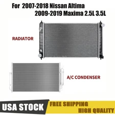 Radiator + AC Condenser for  2007-2018 Nissan Altima 2009-2019 Maxima 2.5L 3.5L