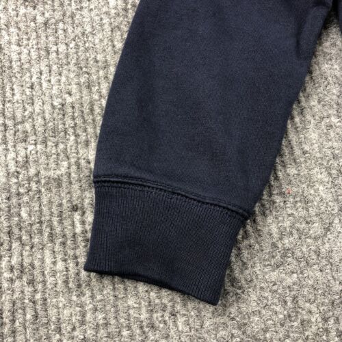 Gap Kids Boys Hoodie Size Small Navy Blue, White Logo Fleece Lined Sweatshirt - Picture 12 of 16