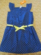 NWT 7 Gymboree Pocketful of Sunshine Blue Dot Yellow Sash Dress Hair Bow Clip