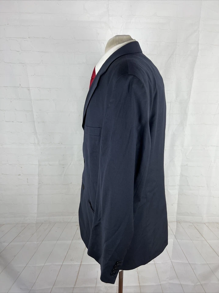 Blazer DKNY de lana a rayas azul marino SUTIL 43S $495 para hombre Foto 4 de 4