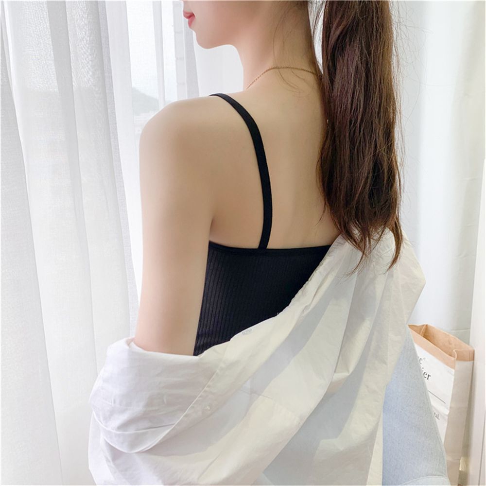 Knitting Crop Padded Anti-sweat Knitting Crop Top Knitted Tank Vest Breathable - Picture 4 of 8