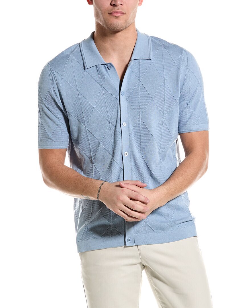 Свитер Magaschoni с бриллиантовыми пуговицами спереди, мужской, синий, L