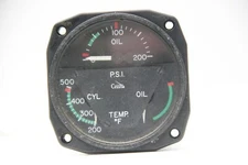 Cessna Garwin Triple Engine Gauge, P/N: CM2920L1