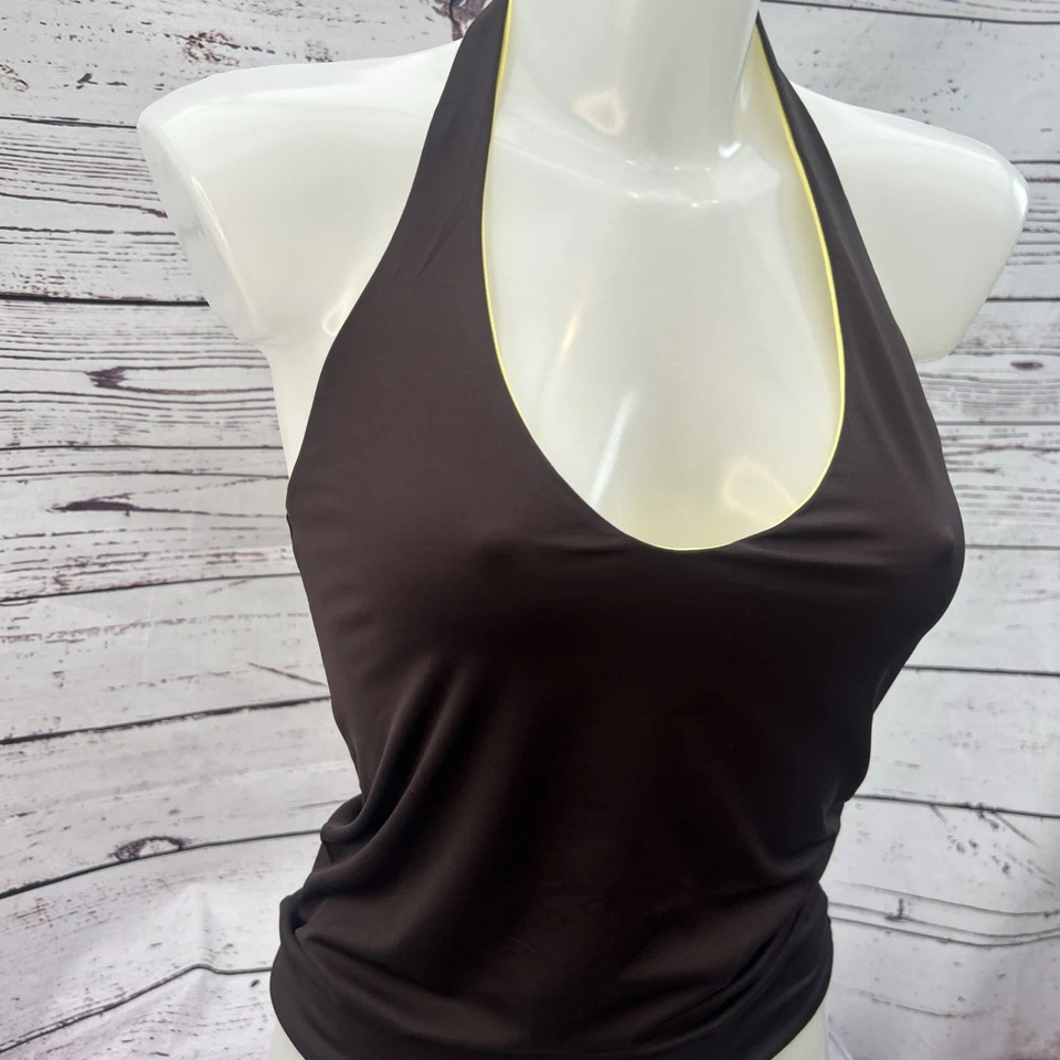 Moontide BNWT Deporte Cami Reversible Sólidos Cocao Narciso Reino Unido 14 Traje de Baño Verano Foto 2 de 4