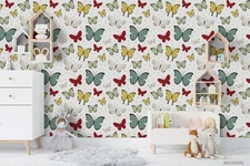 3D Colorful Butterfly Pattern Self-adhesive Removeable Wallpaper Wall Mural