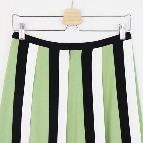 NUEVO CON ETIQUETAS Falda Valentino Geométrica Panelada Talla 40 Cintura Alta Rayas Avorio Nero Limón - Imagen 9 de 10