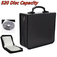 520 Disc CD/DVD Wallet Binder Book Sleeves Disc Storage Bag Carrying Case Black