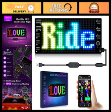 Scrolling LED Car Sign - Flexible Bluetooth App, DIY Text  Animation, 3"x7