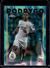 2024-25 Topps Chrome UEFA Rodrygo Aqua Lava Refractor #/199 Real Madrid