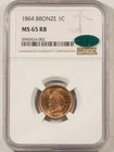 1864 INDIAN CENT, BRONZE - NGC MS-65 RB, PREMIUM QUALITY BLAZER! CAC APPROVED!