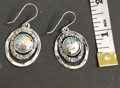 Designer Or Paz Roman Glass Earrings 925 Sterling Silver - Picture 6 of 7
